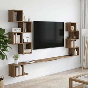 vidaXL Vaste TV Plank Artisanaal eiken 180 x 15 x 94 cm, Verzenden, Nieuw