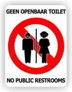 Geen openbaar toilet - Sticker -No Restroom (273.14), Verzenden, Nieuw, Overige typen
