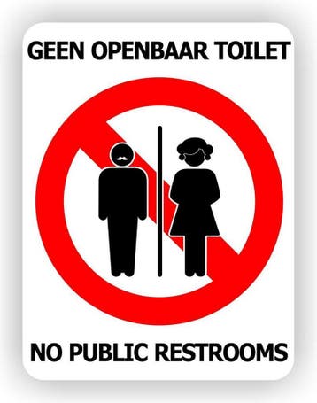 Geen openbaar toilet - Sticker -No Restroom (273.14), Verzenden, Nieuw, Overige typen