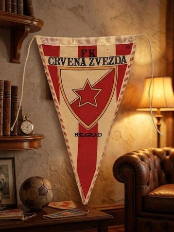 FK Crvena Zvezda NO RESERVE! - Fußball - 1960 - Vlag/wimpel, Verzamelen, Nieuw
