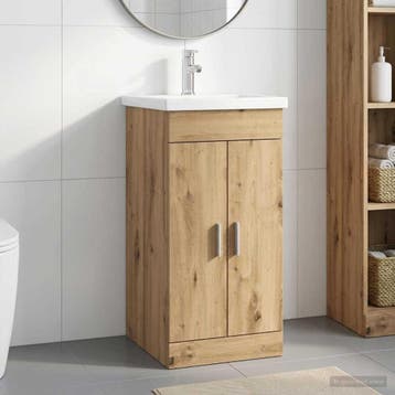 vidaXL Badkamermeubel met Wasbak Artisanaal eiken 42 x 40 x, Verzenden, Nieuw