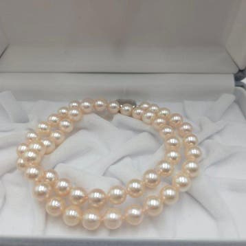 Halsketting Zilver Parel - Akoya 8,0mm 17,7in, Nieuw