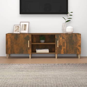 vidaXL Tv-meubel 150x30x50 cm bewerkt hout gerookt, 100 tot 150 cm, Verzenden, Nieuw, Minder dan 100 cm