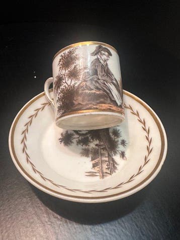 Porcelaine de Paris - Kop en schotel - Porselein