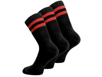 3 paar Naadloze herensokken met strepen - Zwart/Rood, Verzenden, Nieuw