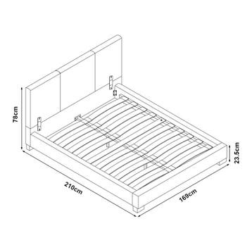 Houten bed Aron kunstleer met bedbodem 160x200 zwart, Huis en Inrichting, Slaapkamer | Bedden, Verzenden, Nieuw