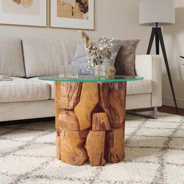 vidaXL Salontafel 60 cm massief teak drijfhout, Huis en Inrichting, Tafels | Salontafels, Verzenden, Nieuw, Teakhout, 50 tot 100 cm