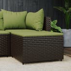 vidaXL Voetensteun met kussen poly rattan bruin, Verzenden, Nieuw