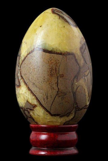 1,5 kg Madagascar Geel Septarian Kristal Ei - 13,5 cm, Verzamelen, Mineralen en Fossielen