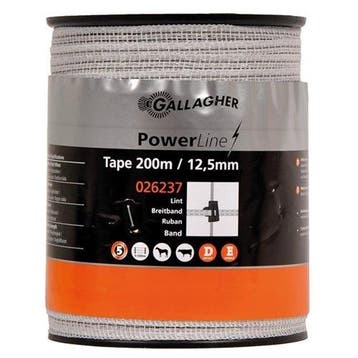 Gallagher PowerLine Lint 12,5mm Wit 200m, Ophalen of Verzenden, Nieuw