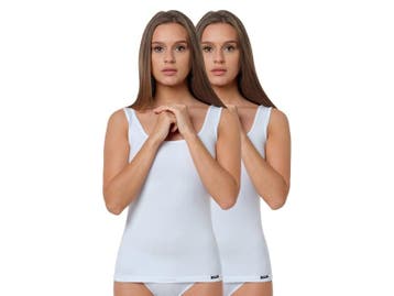 2 stuks dames onderhemd - tanktop - Slimfit - Wit, Verzenden