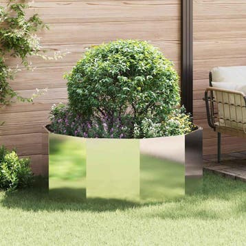 vidaXL Plantenbak Zilver 120 x 120 x 50 cm Roestvrij staal, Tuin en Terras, 100 cm of meer, Verzenden, Nieuw, Metaal