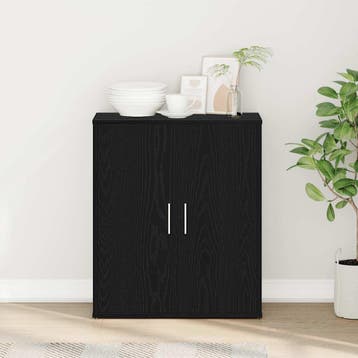vidaXL Dressoir Zwart Eiken 60x31x70 cm Engineered Wood, Verzenden, Nieuw, Overige houtsoorten, Minder dan 50 cm