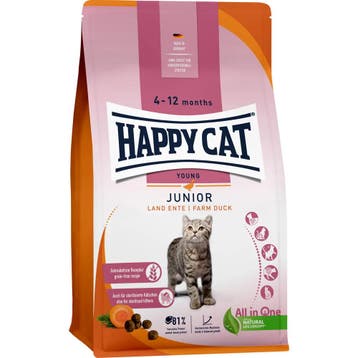 Happy Cat Junior Kattenvoer - Eend - 1,3 kg, Dieren en Toebehoren, Verzenden, Kat