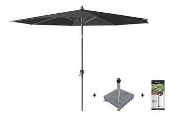 Platinum Riva parasol 3 m. rond - Premium - Faded Black +, Verzenden, Nieuw, Overige materialen