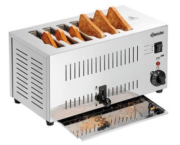 Bartscher Toaster | TS60 RVS | 6 Sleuven | 405x265x220mm, Ophalen of Verzenden, Nieuw in verpakking