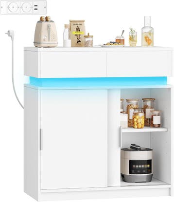 Hzuaneri Sideboard met 2 laden, keukenkast met 2 schuifdeure, Verzenden, Zo goed als nieuw