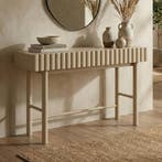 *WOONWINKEL* Sidetable Met Grote Ribbels Zandkleur, Huis en Inrichting, Tafels | Sidetables, Verzenden, Nieuw