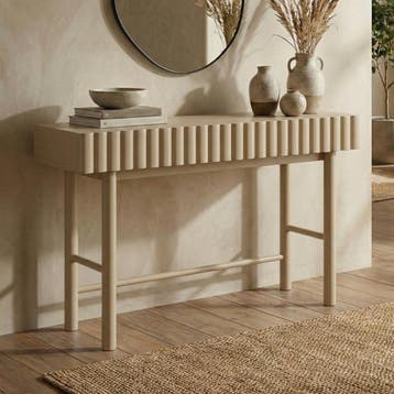 *WOONWINKEL* Sidetable Met Grote Ribbels Zandkleur, Huis en Inrichting, Tafels | Sidetables, Verzenden, Nieuw