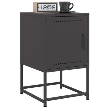 vidaXL Nachtkastjes 2 st 36x39x60,5 cm staal zwart, Huis en Inrichting, Slaapkamer | Nachtkastjes, Verzenden, Nieuw, Metaal of Aluminium