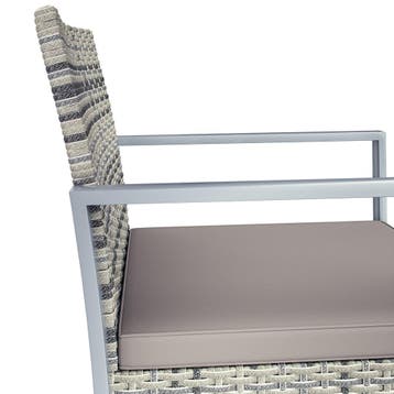 Polyrotan Tuinset 3-delig Grijs (Tuinsets, Tafels-Stoelen), Verzenden, Nieuw