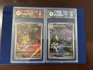 Pokémon - 2 Graded card - Meowth, Weezing Full art, Foil -, Nieuw