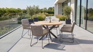 4 Seasons Outdoor Aprilla tuinset pure met Prado tafel Ø 130, Ophalen of Verzenden, Nieuw