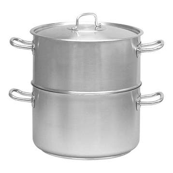 Stoom-Kookpan RVS | Ø28cm | 10L | gas, keramisch, inductie, Verzenden