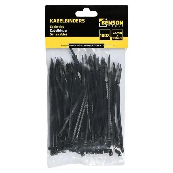 Tierips kabelbinder zwart 2,5x100 mm 100 stuks diadeem, Huis en Inrichting, Woonaccessoires | Kunstplanten en Kunstbloemen, Nieuw