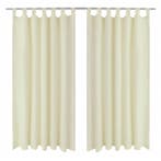vidaXL Micro-Satijnen Gordijnen met Ringen 140 x 245 cm 2, Verzenden, Nieuw, Crème