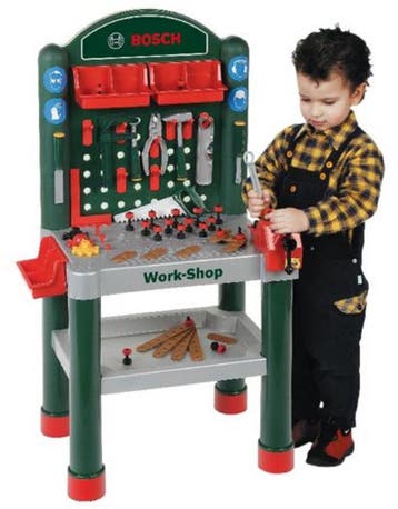 Klein Toys Bosch mini multifunctionele speelgoed werkbank –, Ophalen of Verzenden, Zo goed als nieuw