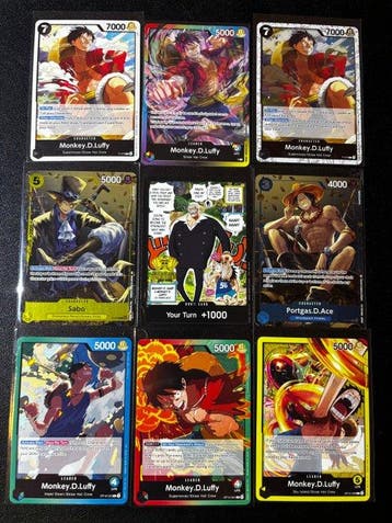 Bandai - 9 Card - One Piece - Monkey D. Luffy 2nd, Nieuw