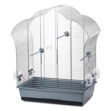 Vogelkooi Inter-Zoo Laura 3 Grijs/Chroom – Parkietenkooi.., Verzenden, Nieuw, Overige materialen, Vogelkooi