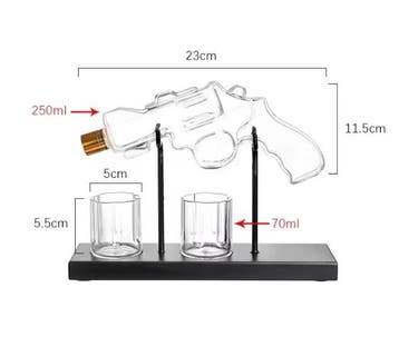 Revolver Whisky Karaf Set met Glazen Drankdispenser, Huis en Inrichting, Verzenden, Nieuw