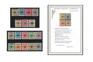 Denemarken 1918 - 27 Ores provisionele opgedrukte set -, Gestempeld