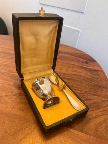 Eierhouder set (3) - Karton - antiek Russisch Keizerrijk