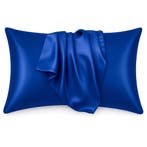 Satijnen kussensloop Donkerblauw 60 x 70 cm hoofdkussen form, Ophalen of Verzenden, Nieuw