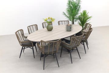 Garden Impressions Jasmine Natural/Edison 280x140 cm. -, Verzenden, Nieuw, Wicker, Tuinset