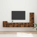 vidaXL Tv-meubelset Wandgemonteerd 3 pcs Gerookt eiken, Huis en Inrichting, Kasten | Televisiemeubels, Minder dan 50 cm, Verzenden