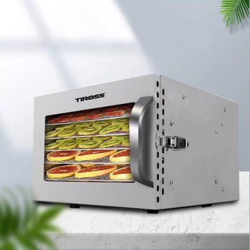 TIROSS RVS voedseldroger 400 W met LED display, timer tot..., Ophalen of Verzenden, Nieuw