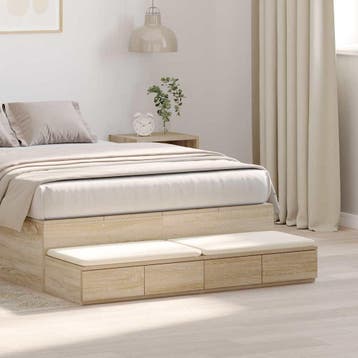 vidaXL Bedlades Sonoma Eiken 120 x 36,5 x 16,5 cm Bewerkt, Verzenden, Nieuw, Hout, Minder dan 45 cm