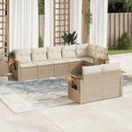 vidaXL 8-delige Loungeset met kussens poly rattan beige, Tuin en Terras, Verzenden, Nieuw, Rotan, Loungeset