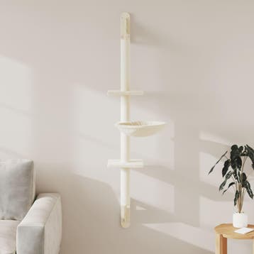 vidaXL Kattenmeubel wandgemonteerd met krabpaal 142,5 cm, Verzenden, Nieuw