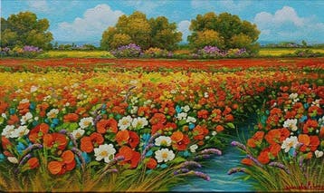 Gabriele Fabris (1958) - Primavera (Toscana), Antiek en Kunst, Kunst | Schilderijen | Klassiek