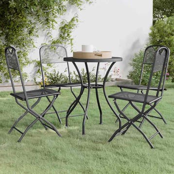 vidaXL 5-delige Tuinset metaalgaas antracietkleurig, Tuin en Terras, Verzenden, Nieuw, 4 zitplaatsen, Tuinset