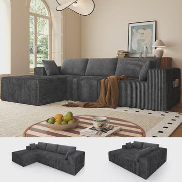 Moderne L-vormige Velvet Hoekbank 278x175cm - Geen Montage V, Huis en Inrichting, Banken | Bankstellen, Verzenden, Nieuw