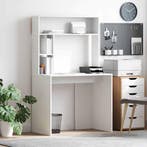 vidaXL Bureau met plank met opslag Wit 91 x 50 x 149 cm, Verzenden, Nieuw