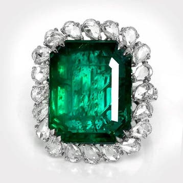 Zonder minimumprijs - Ring - 18 karaat Witgoud, IGI 15,49 ct, Nieuw