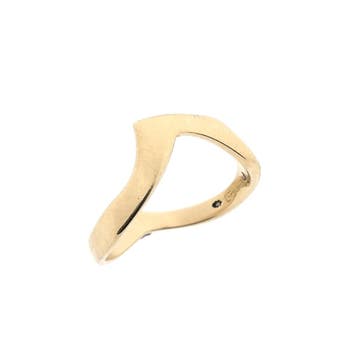 Gouden dynamische ring, Gebruikt, Ophalen of Verzenden, 17 tot 18, Dame