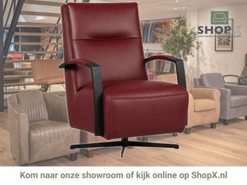 Leren draaifauteuil Award - Massif Rubino (donkerrood) -, Nieuw, Ophalen of Verzenden, 50 tot 75 cm, Industrieel, Modern